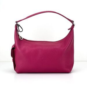Longchamp Pink Leather Shoulder Bag Rose Hobo
